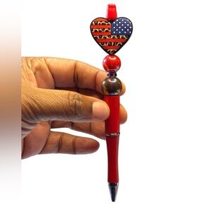 Patriotic Handmade Heart Red Pen